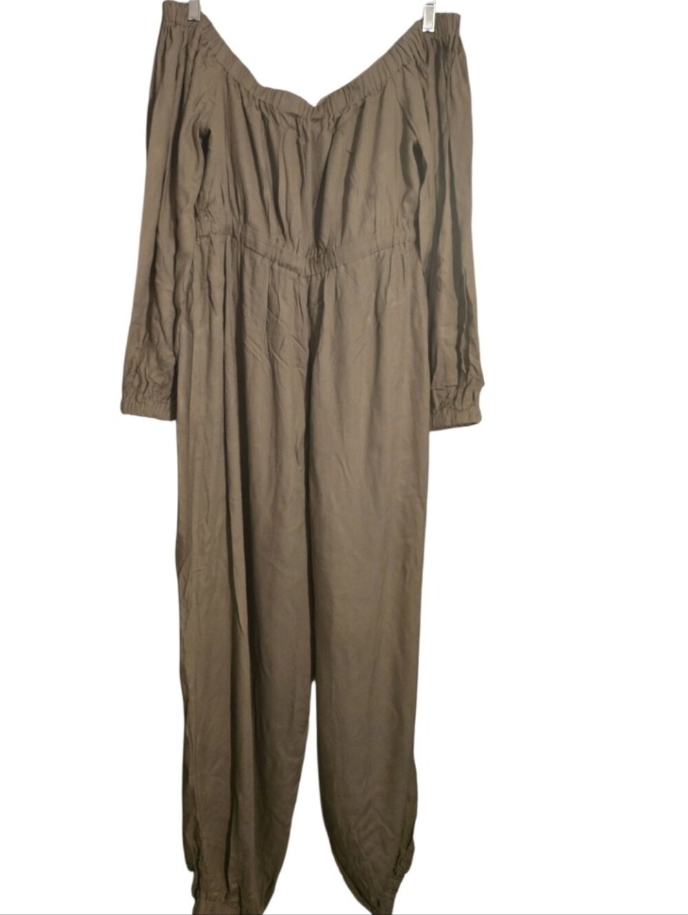 Eloquii Olive Off-Shoulder Utility Jumpsuit Size 16 NWT - Picture 6 of 6